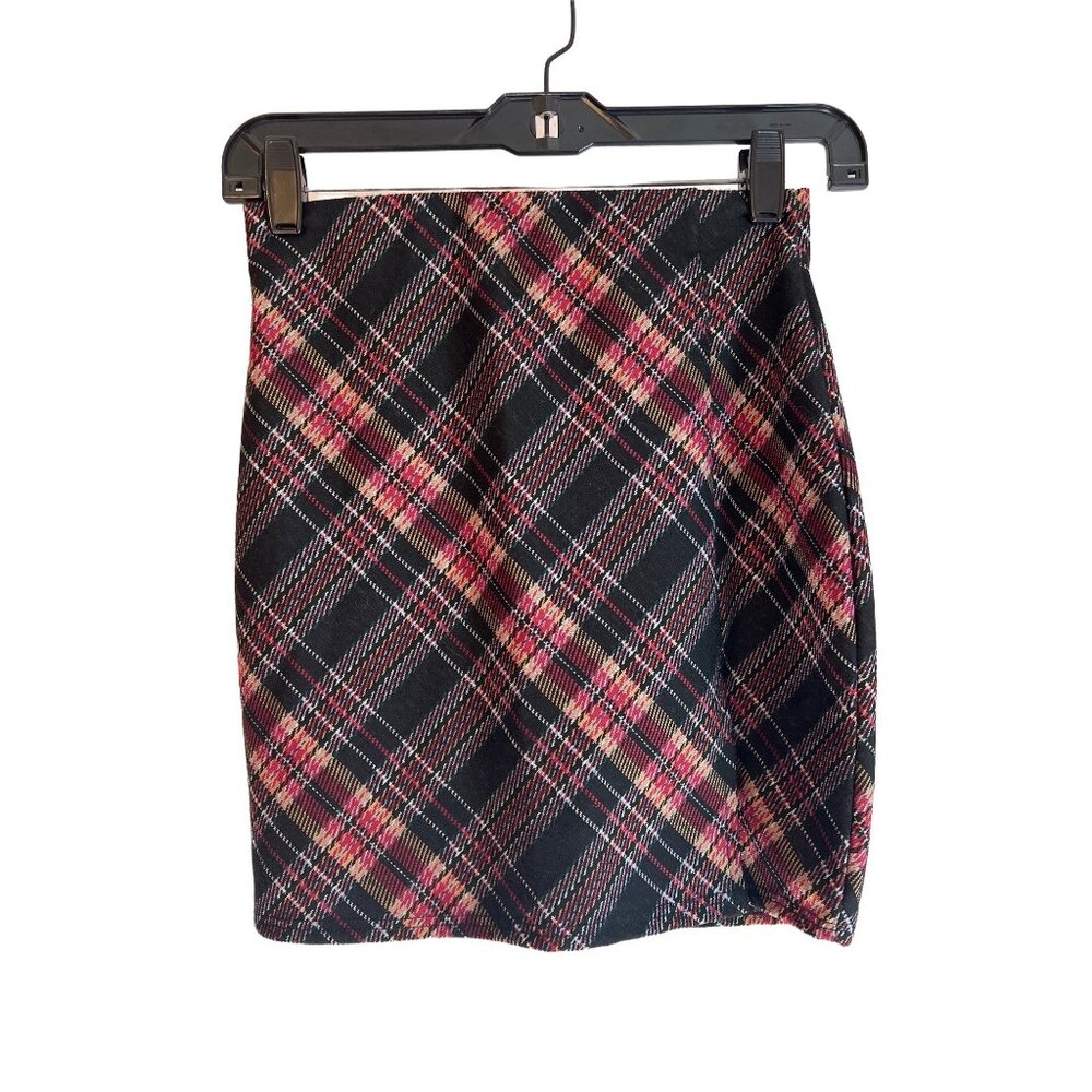 Plaid Mini Skirt With Side Slit Black Pink White Checkered Fashion Nova